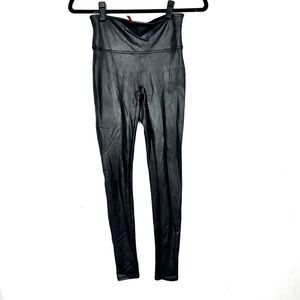 SPANX black faux leather high rise leggings U27